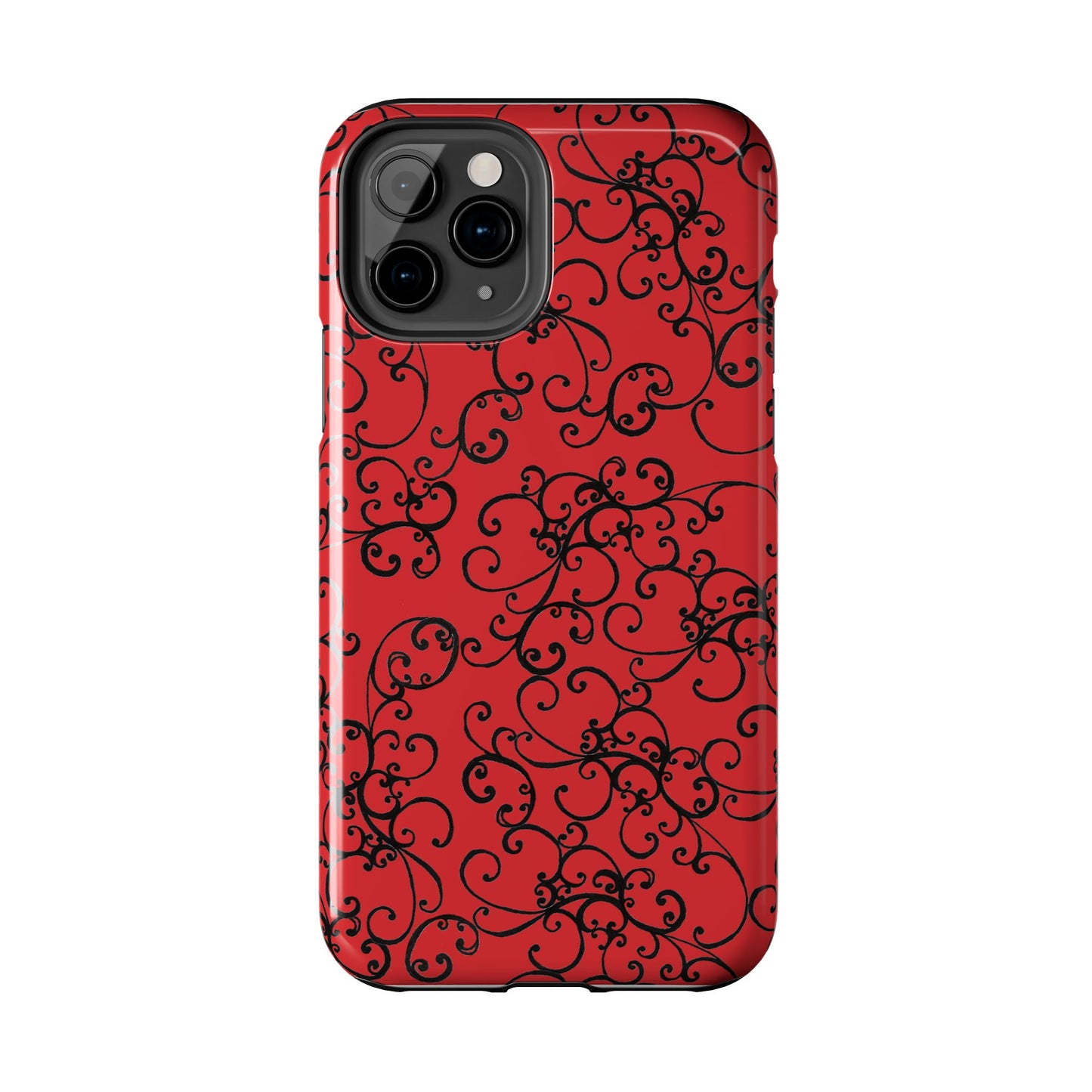 Elegant Scroll Red / Black Phone Case