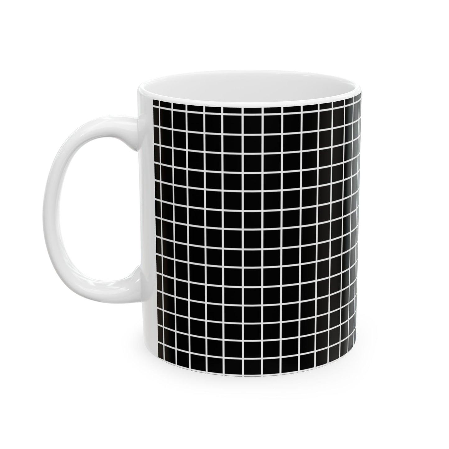 Window Pane Black / White Cup