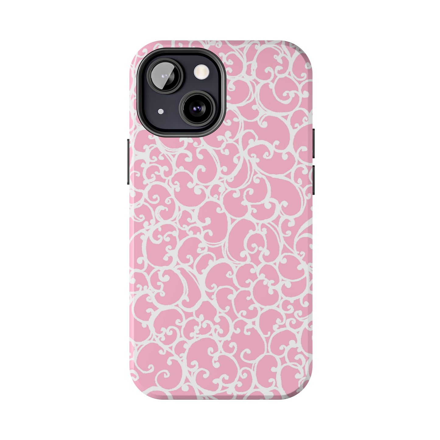Scrollie Pink / White Phone Case