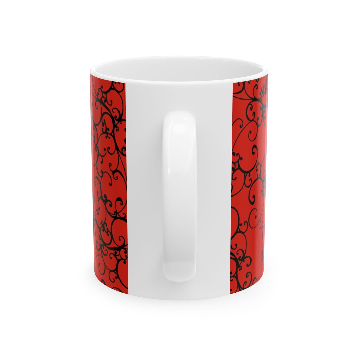 Elegant Scroll Red / Black Cup