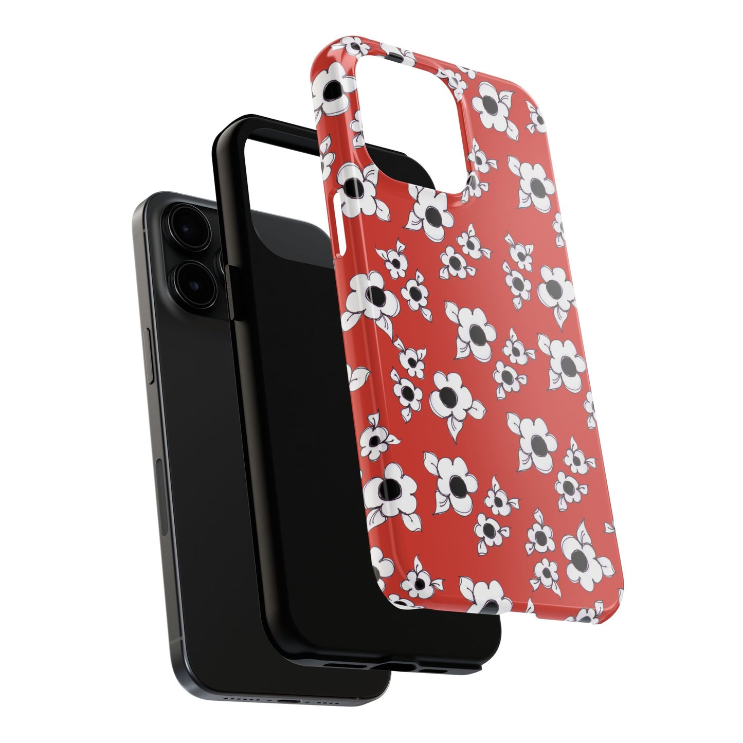 Daisy Cluster Red / Black Phone Case