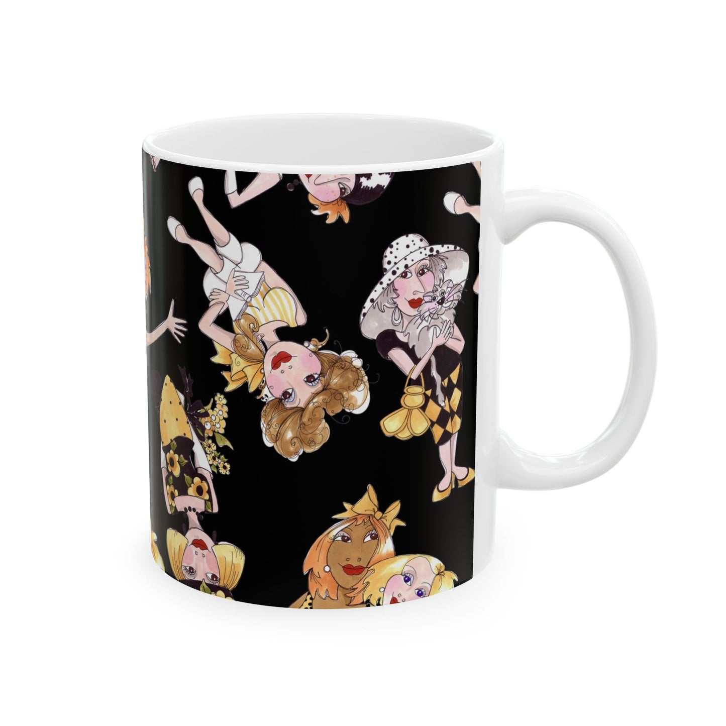 Bee Tossed Black Cup