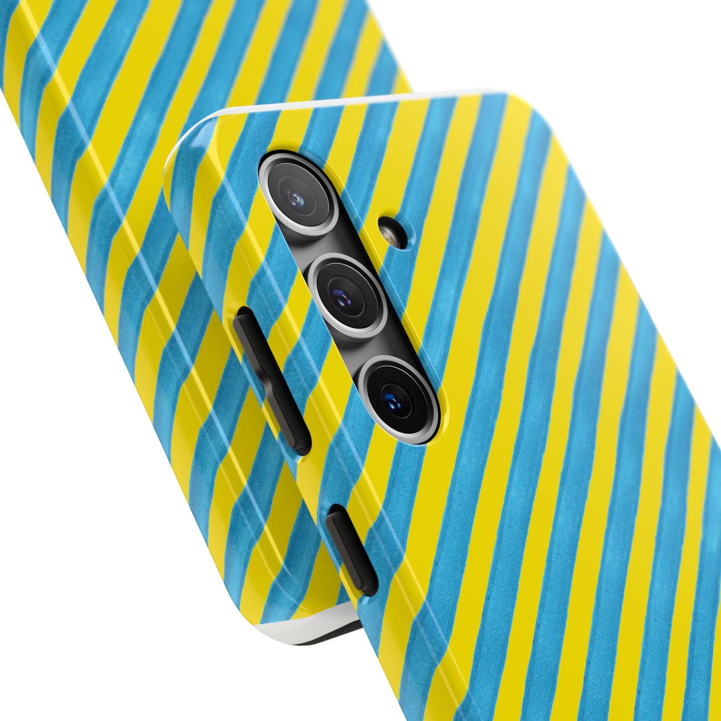 Bias Stripe Turquoise / Yellow Phone Case