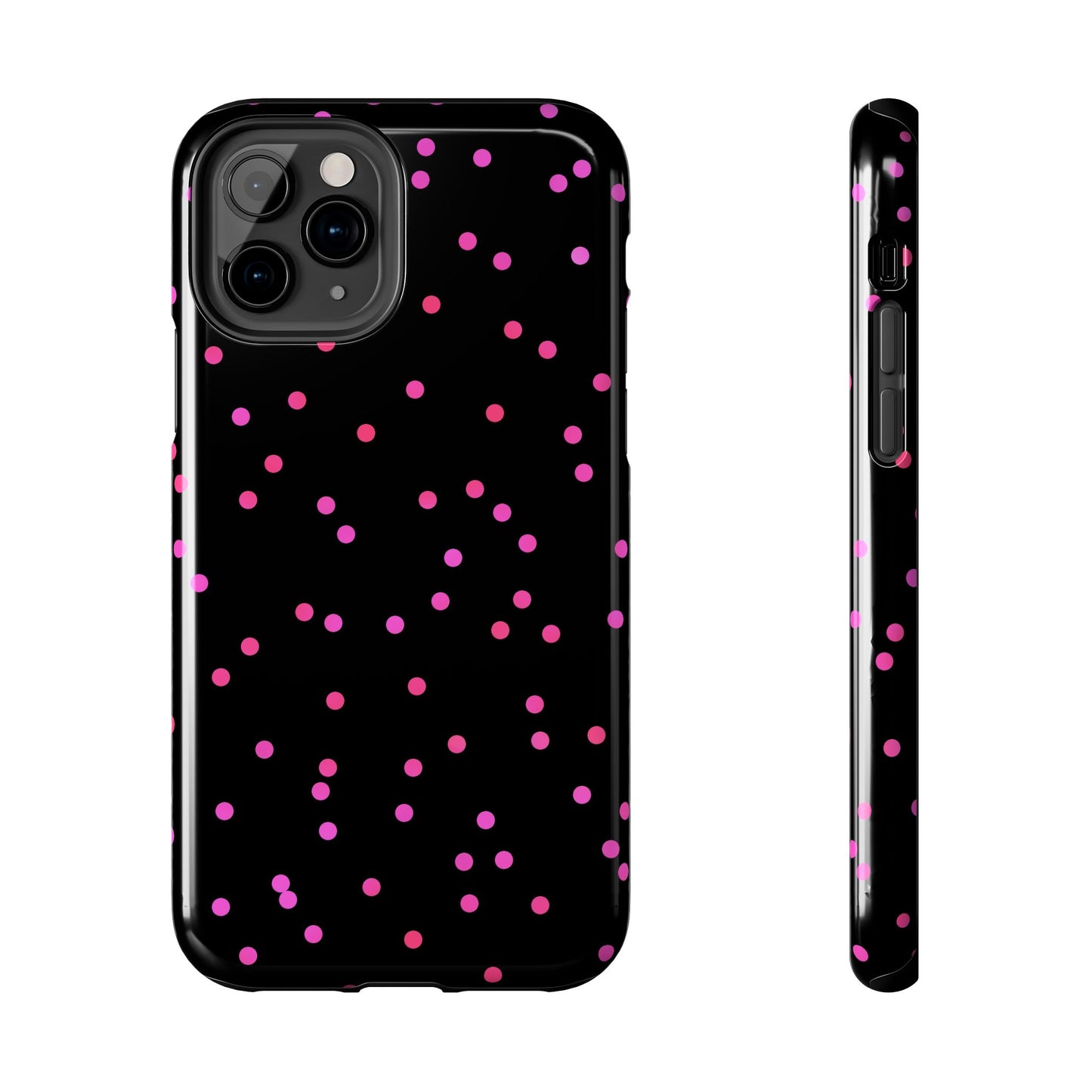 Space Dots Black / Cerise Phone Case