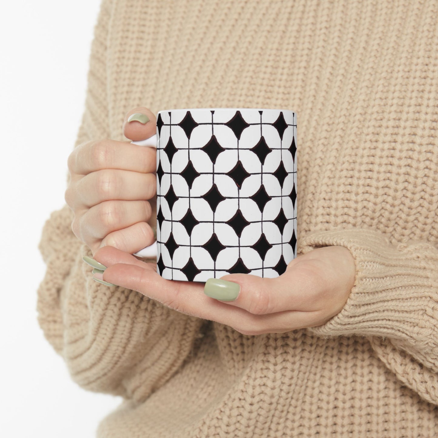 Tile-ish White / Black Cup