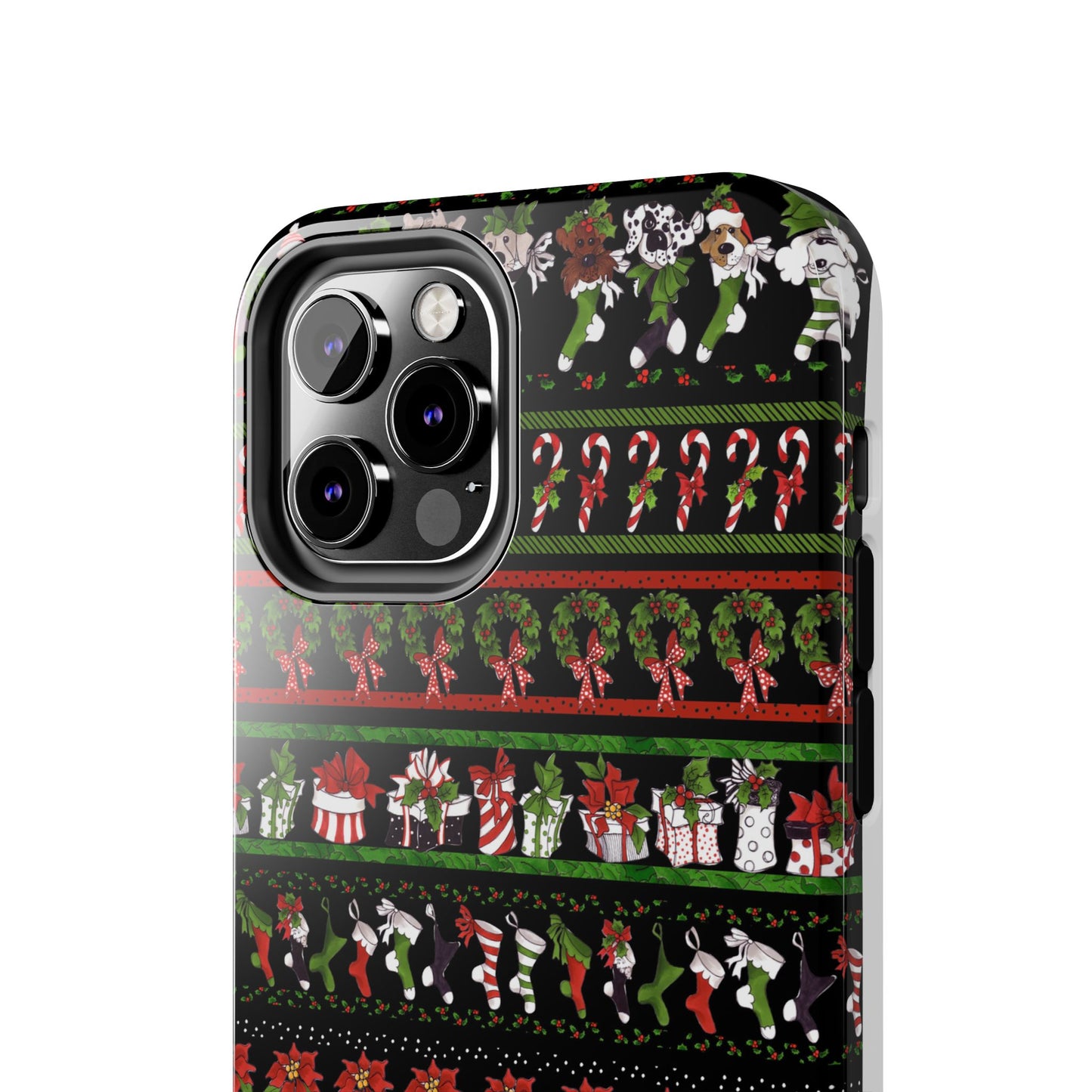 Holiday Borders Black Phone Case