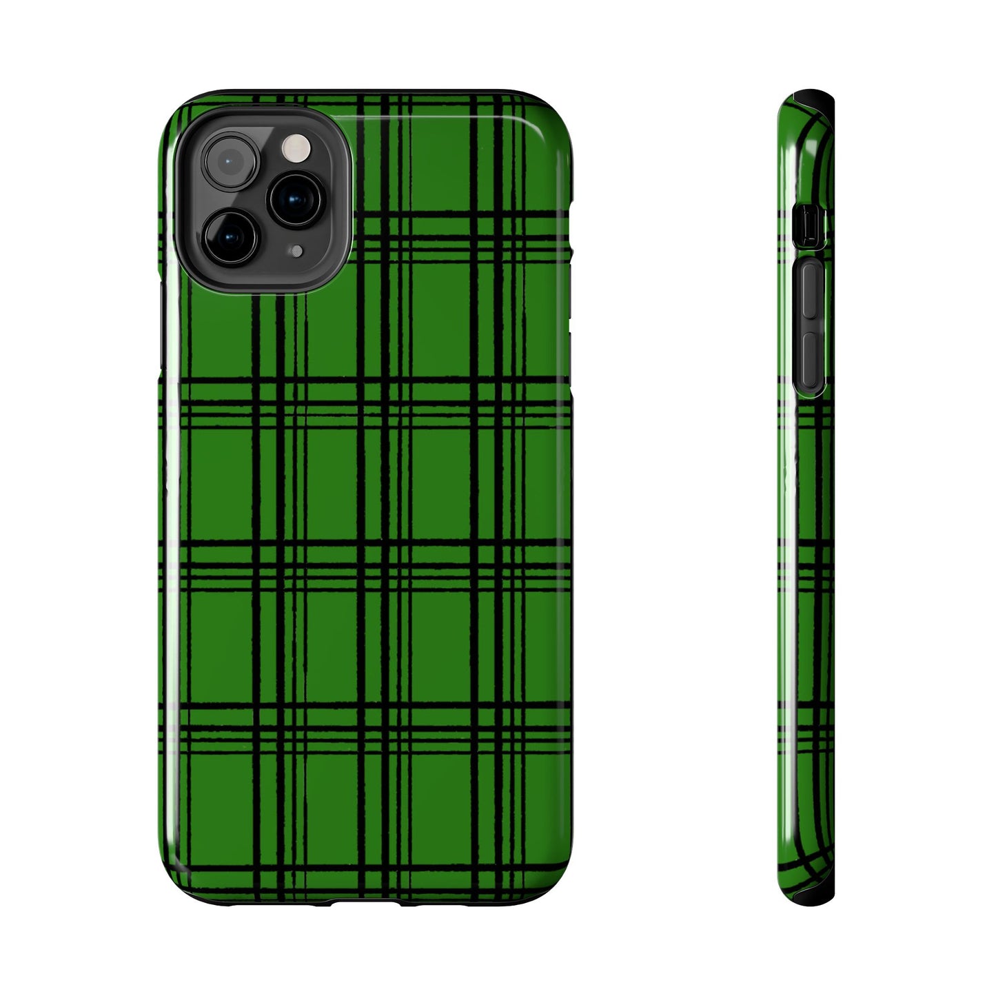 Glad Plaid Green / Black Phone Case