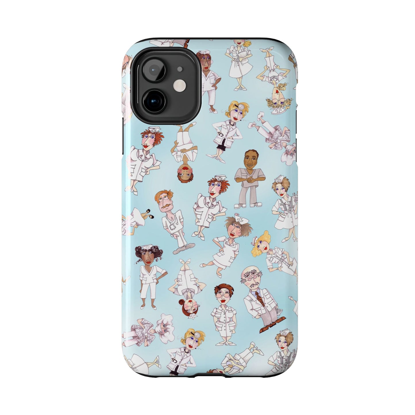 Tossed Nurses Aqua Phone Case