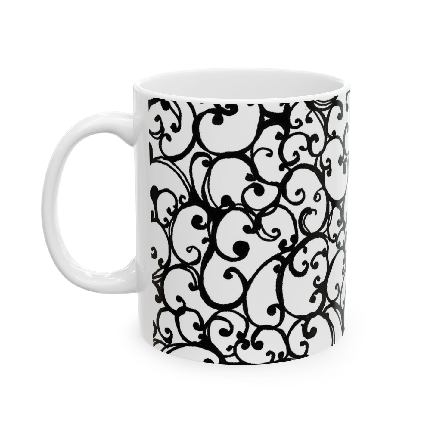 Scrollie White / Black Cup