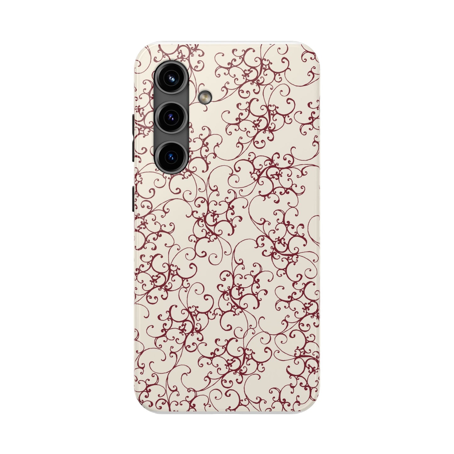 Elegant Scroll Ivory / Red Phone Case