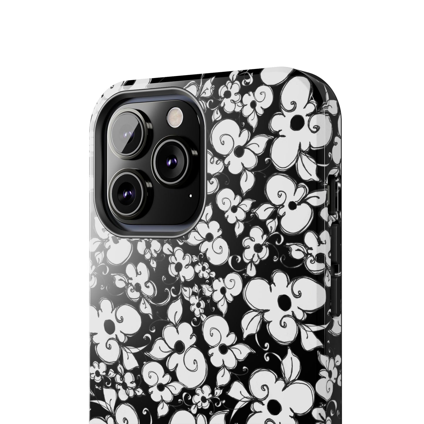 Dog Daisies Black Phone Case