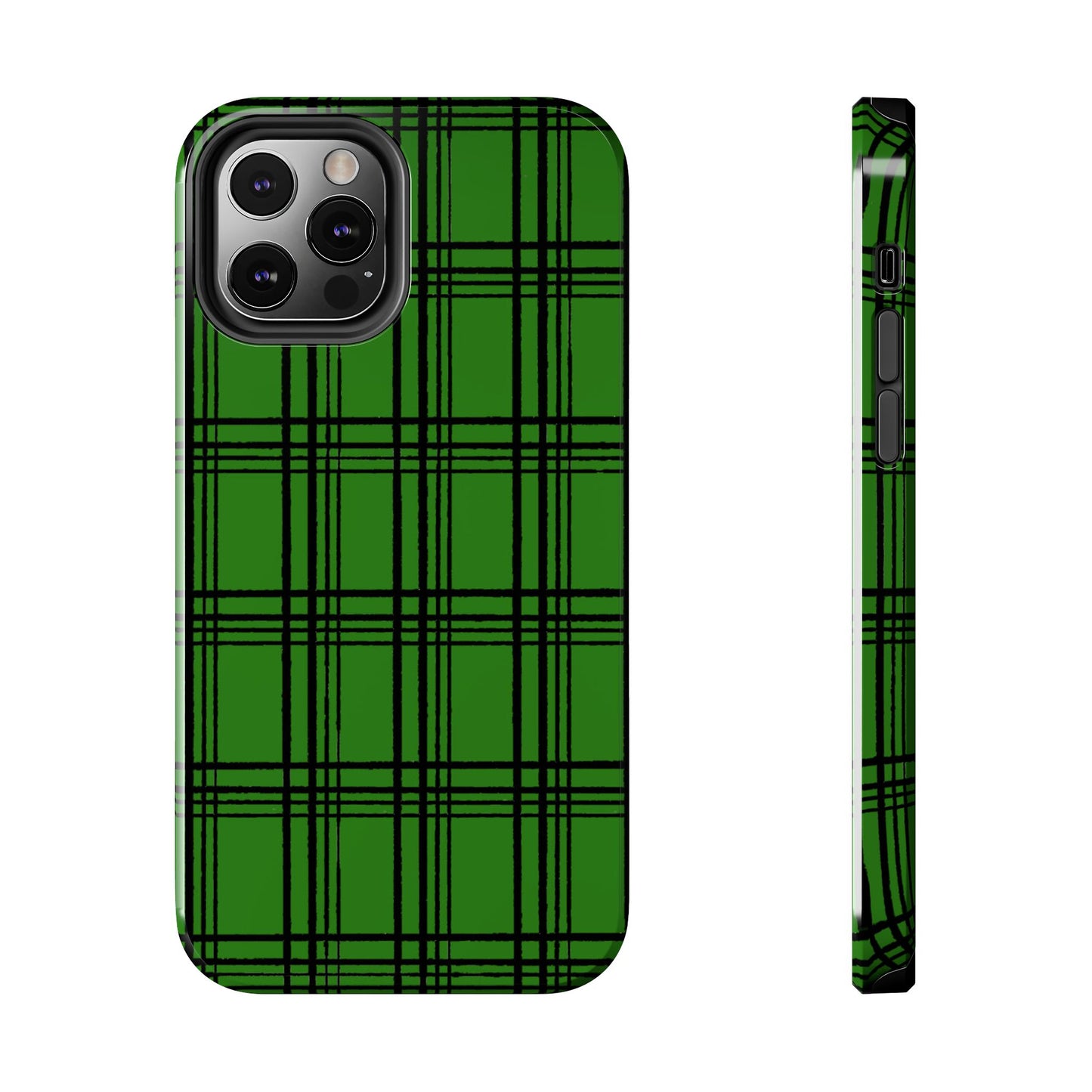 Glad Plaid Green / Black Phone Case