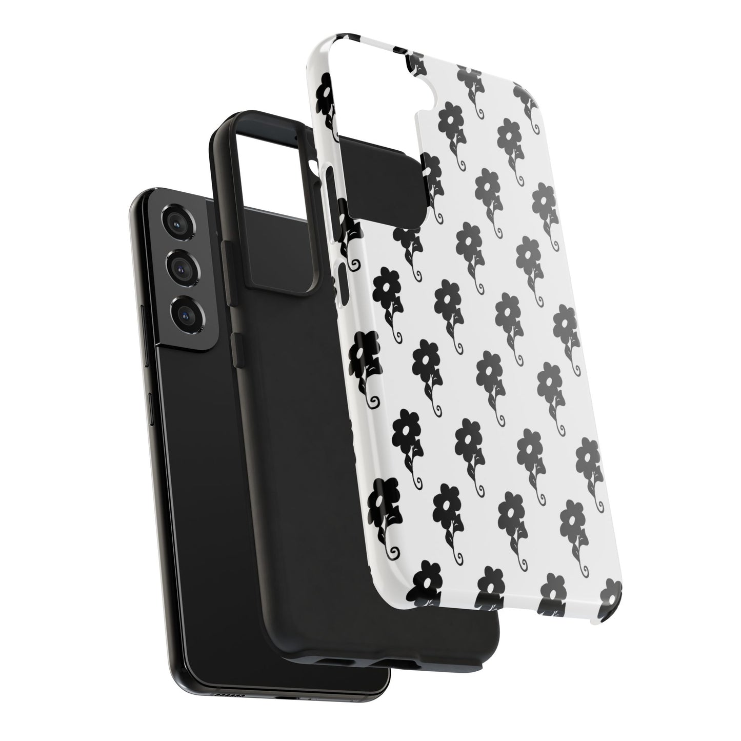 Flowers White / Black Phone Case