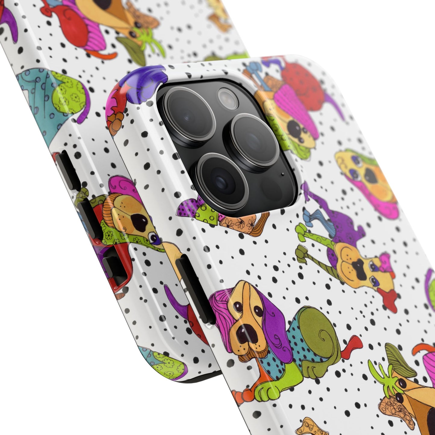 Tossed Happy Dogs White Phone Case