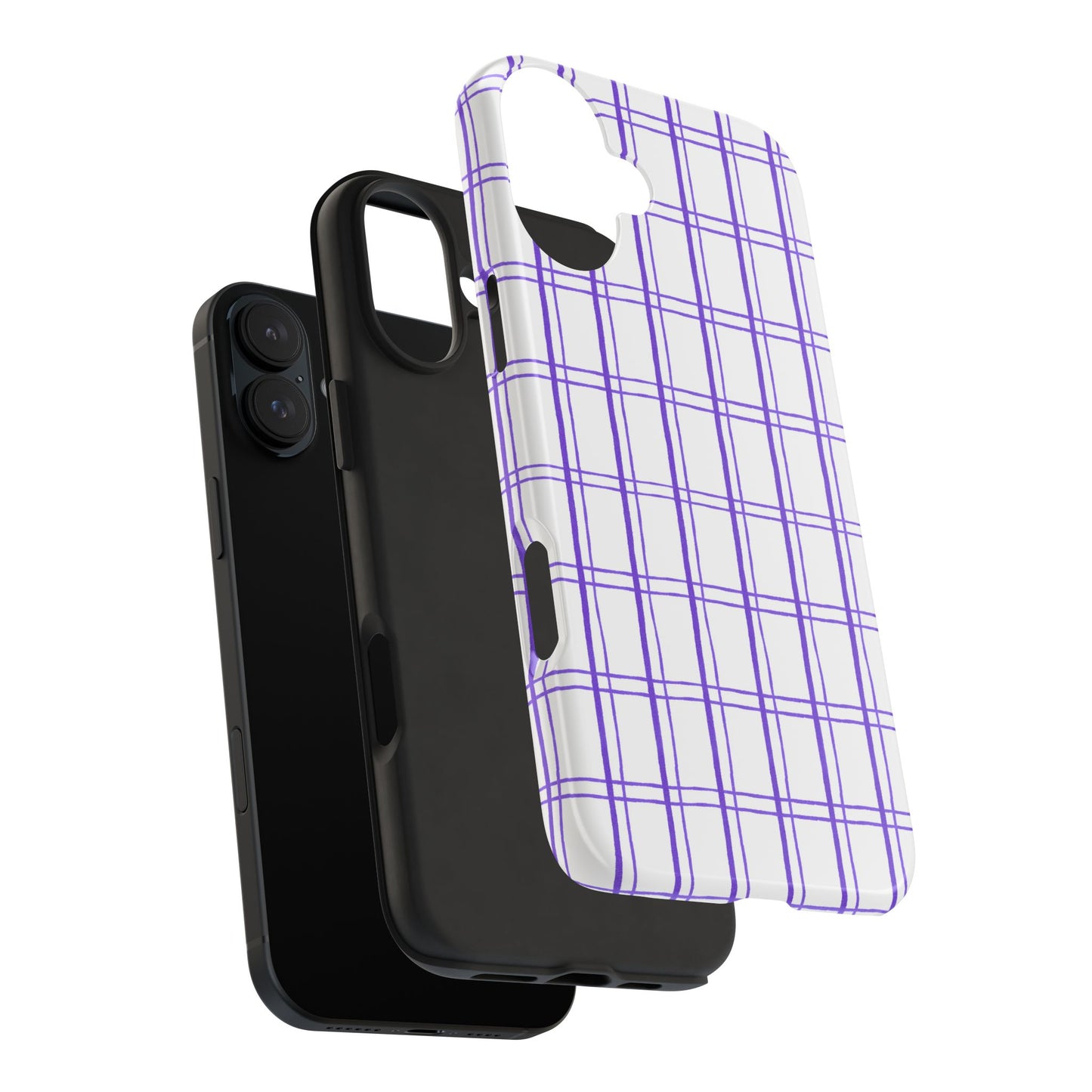 Little Plaid White / Blue Phone Case