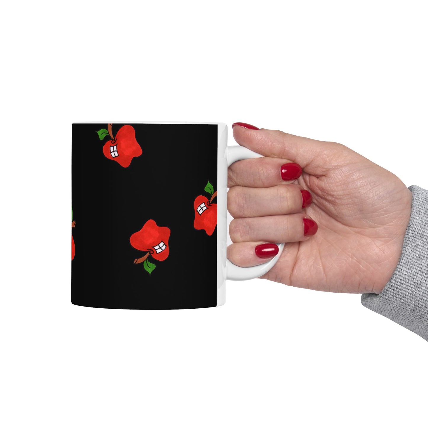 Flying Apples Black Cup