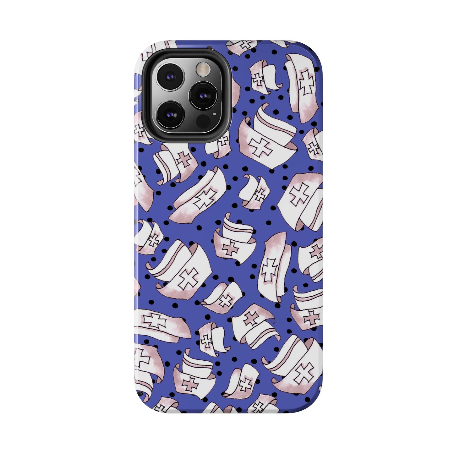 Med Hats Blue / Black Phone Case