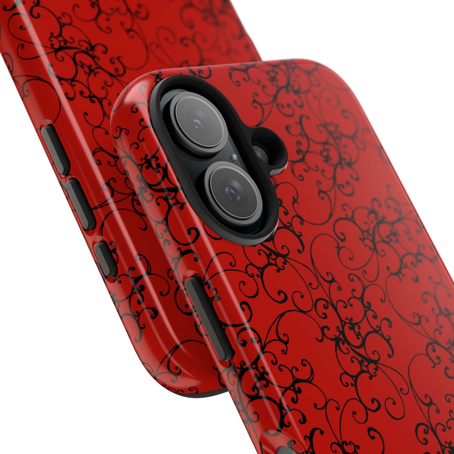 Elegant Scroll Red / Black Phone Case