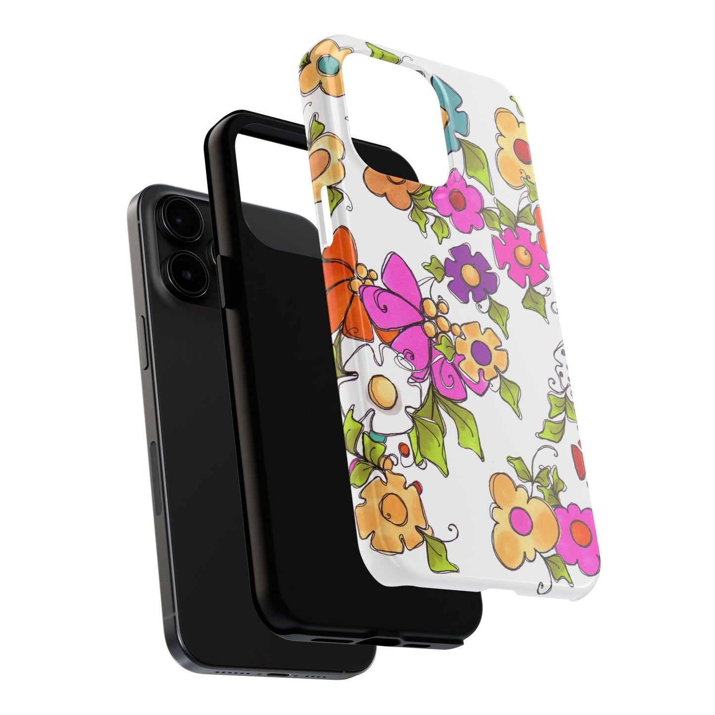 Happy Blooms White Phone Case