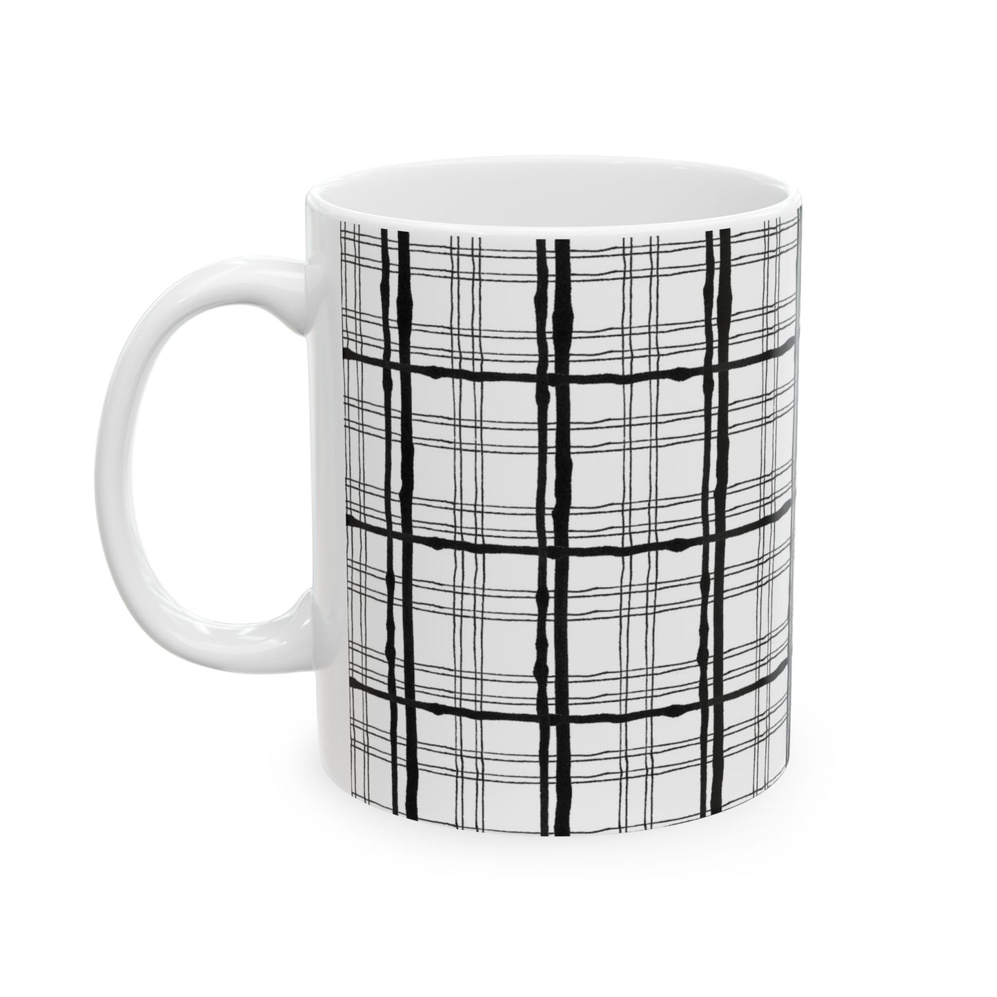 Sophistiplaid White / Black Cup