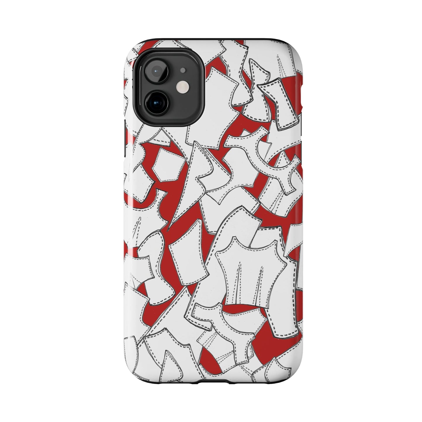 Pattern Pieces Red Phone Case