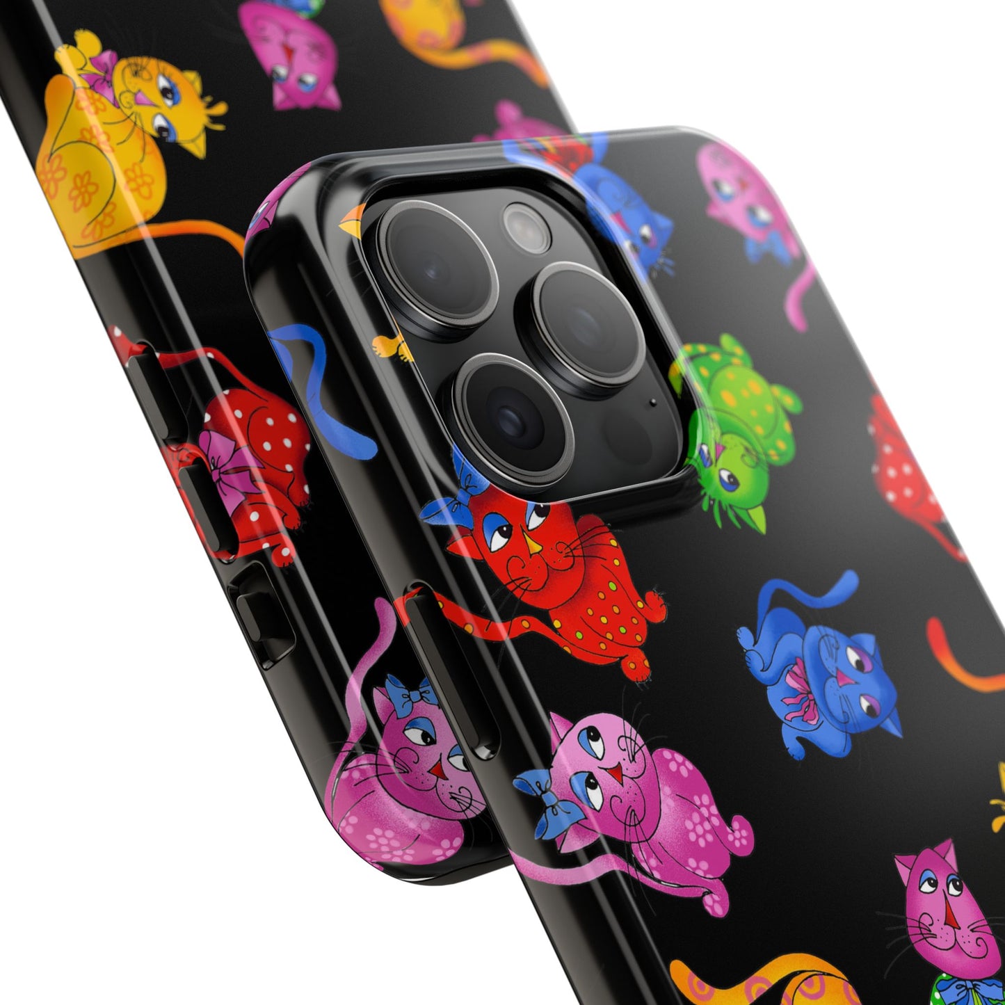 Tossed Cool Cats Black Phone Case