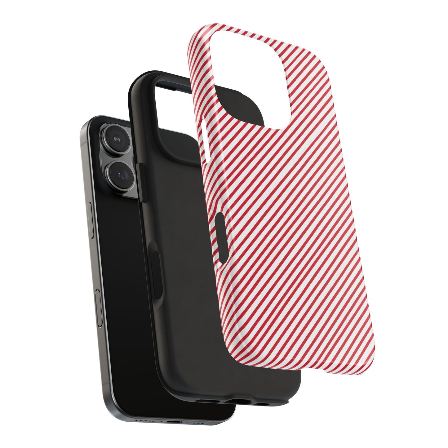 Diagonal Candy Stripe White / Red Phone Case