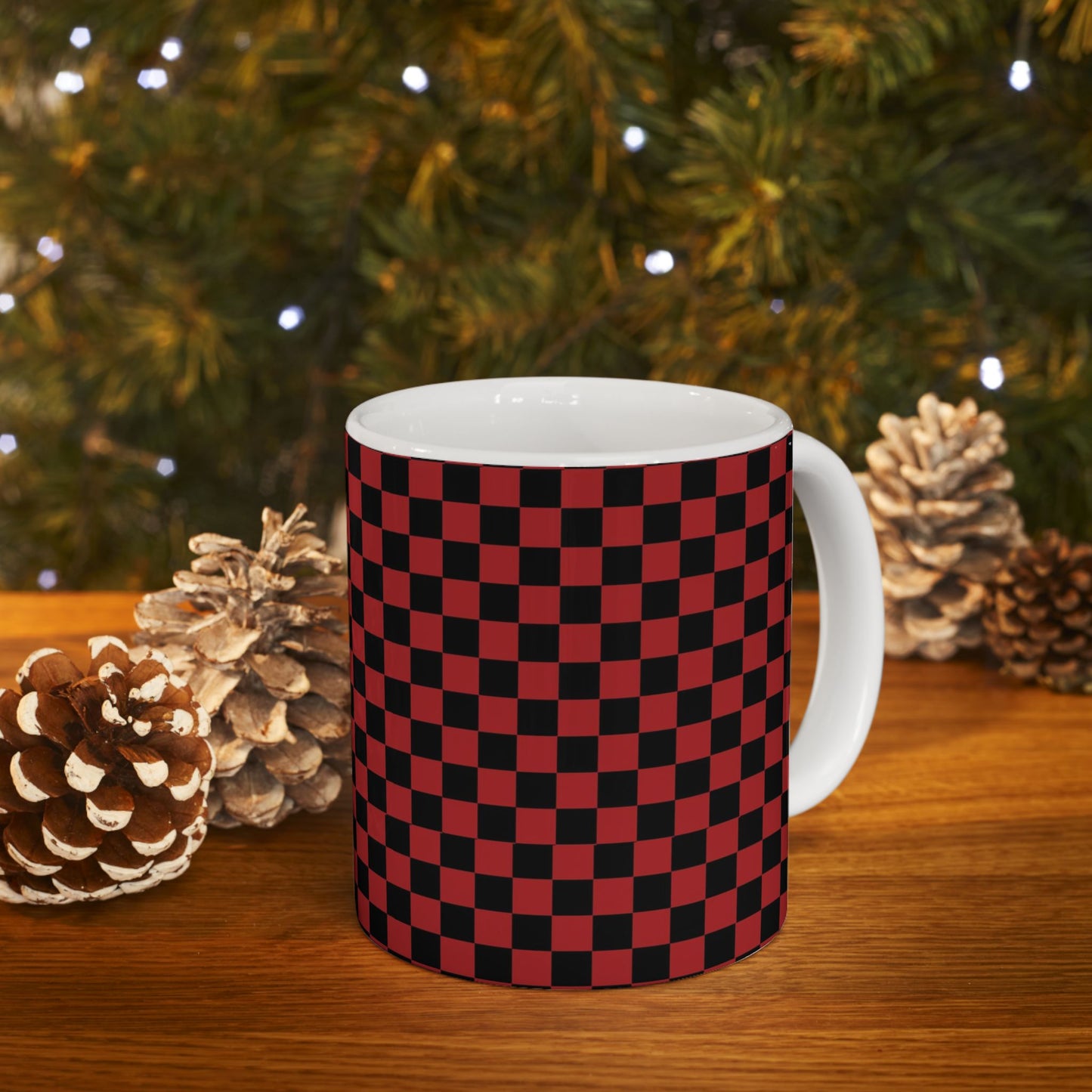 Checkerboard Red / Black Cup