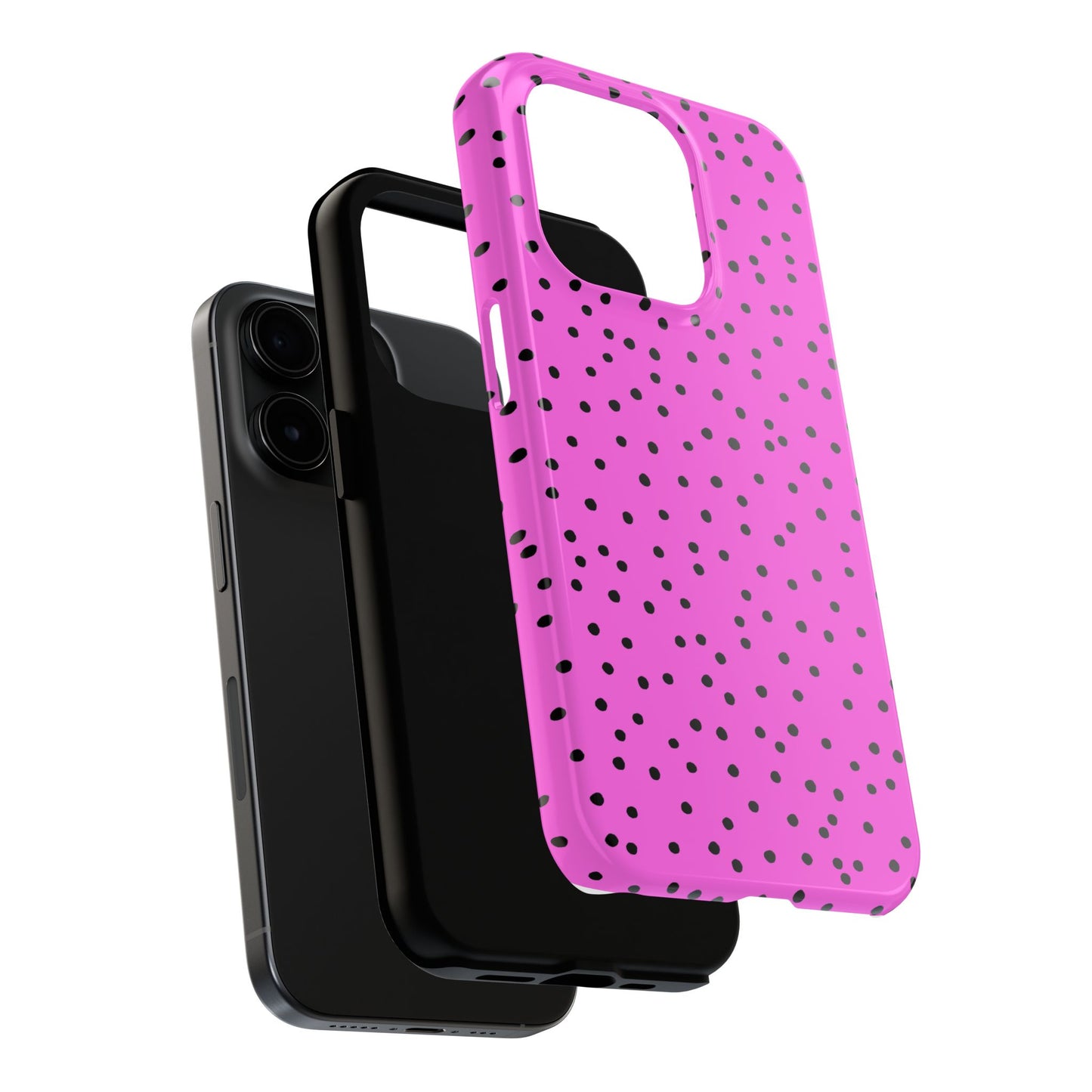 Dinky Dots Hot Pink / Black Phone Case