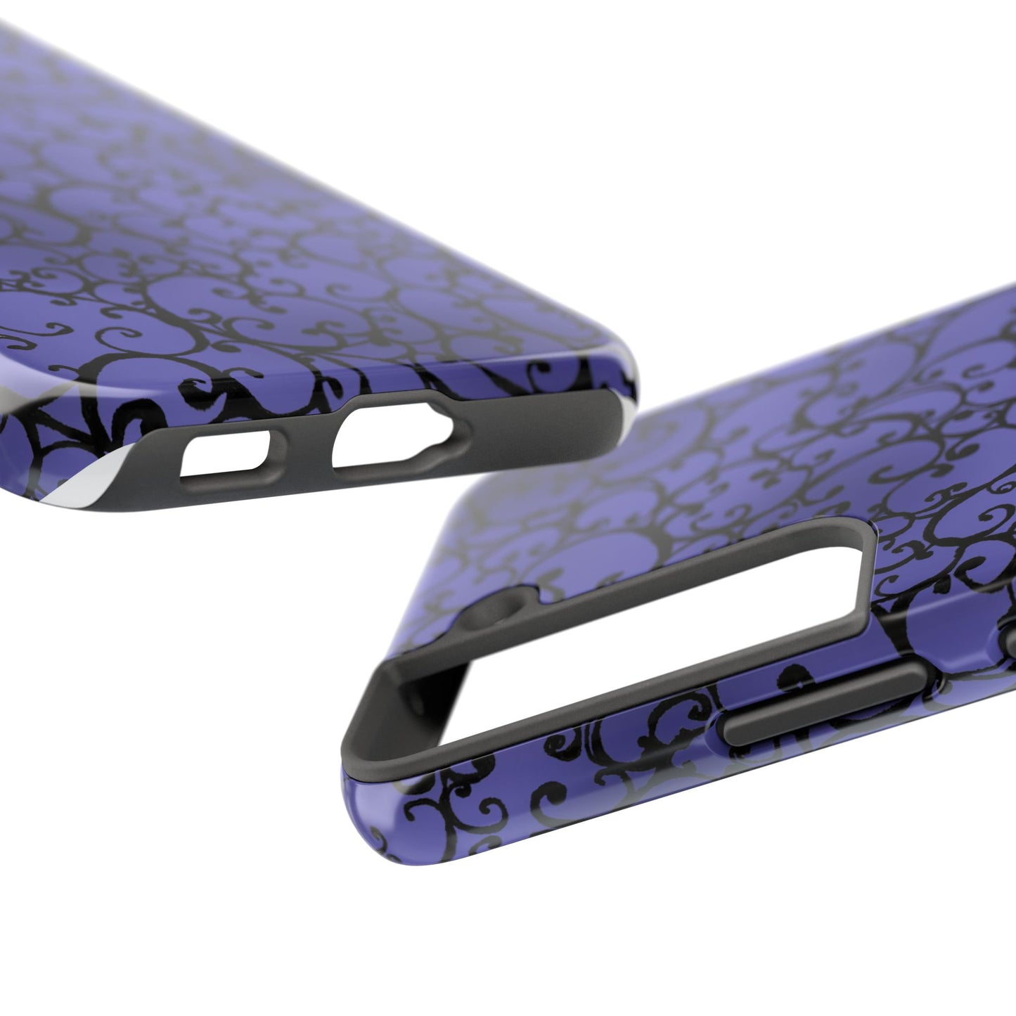Scrollie Violet / Black Phone Case