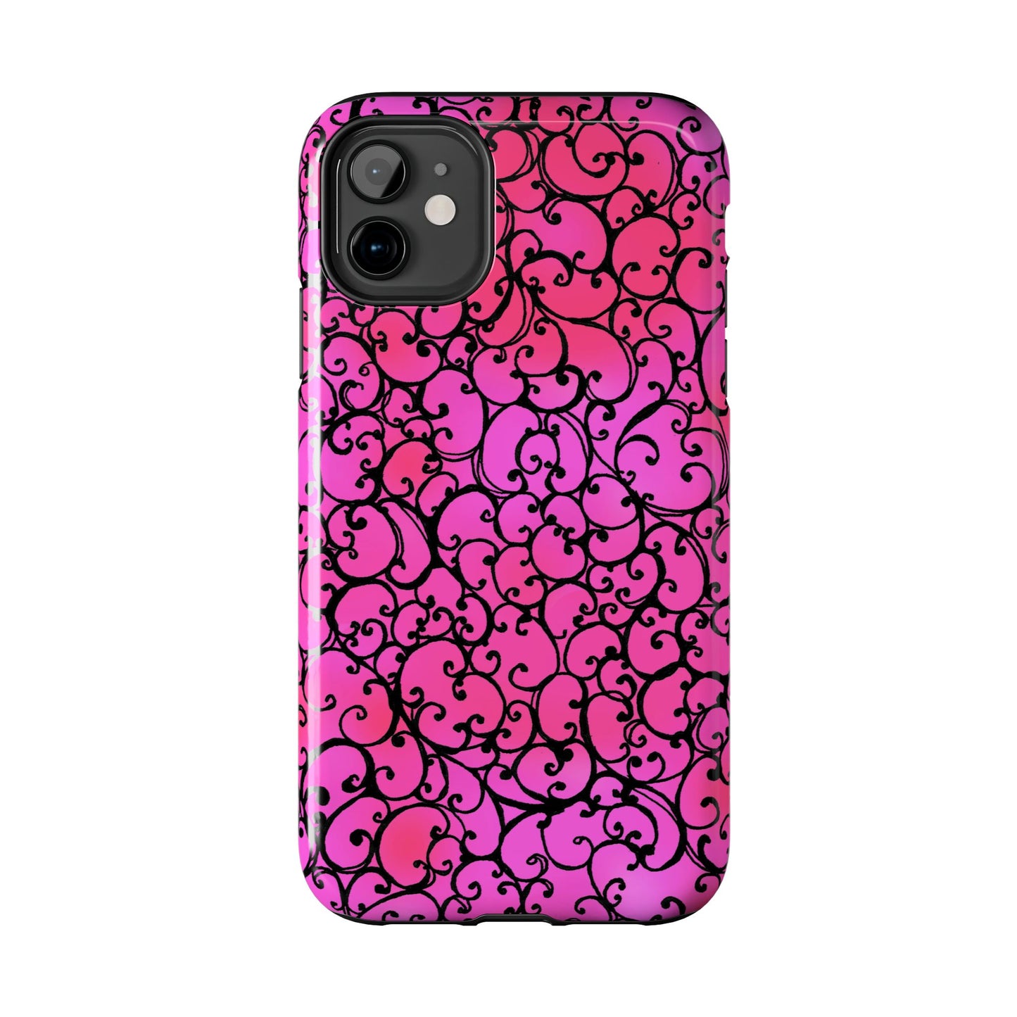 Scrollie Cerise / Black Phone Case