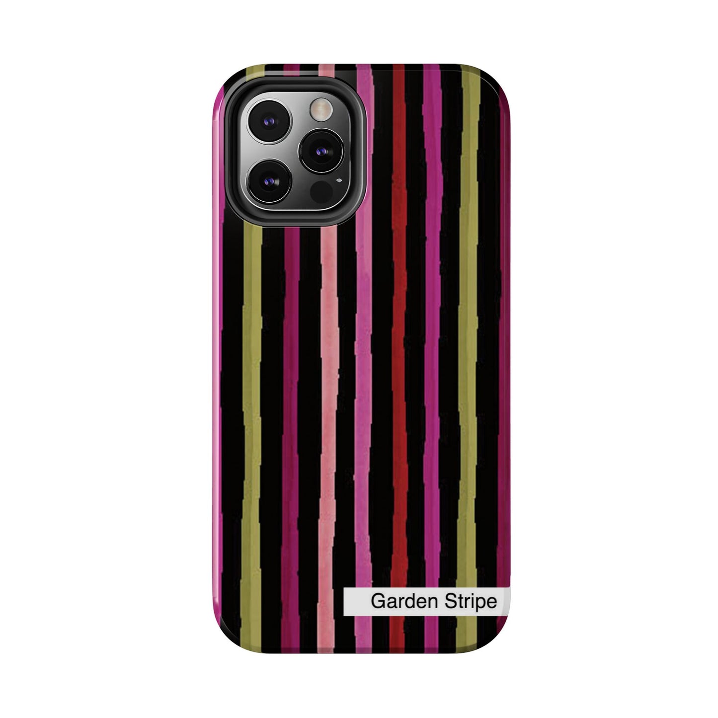 Garden Stripe Black Phone Case