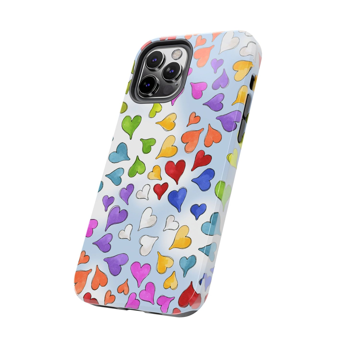 Happy Hearts Blue Sky Phone Case
