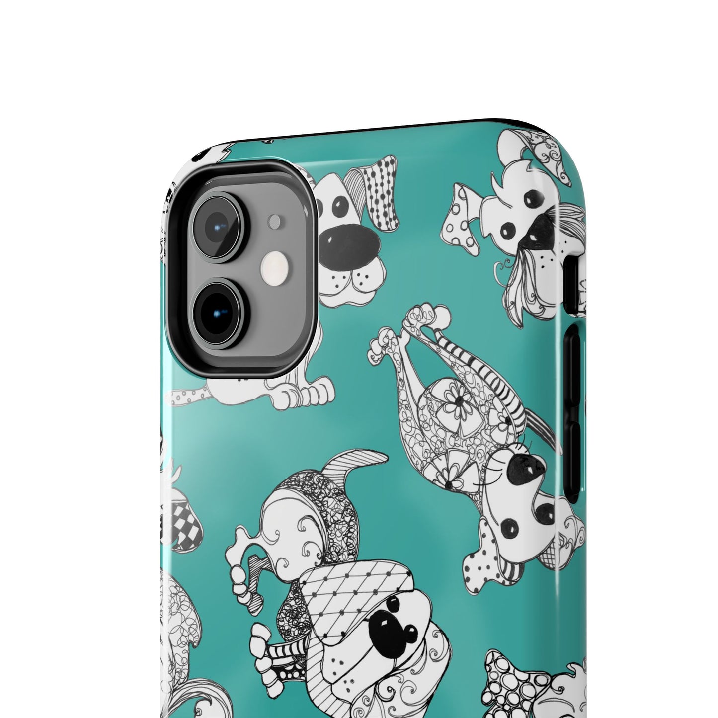 Doodle Dogs Turquoise Phone Case