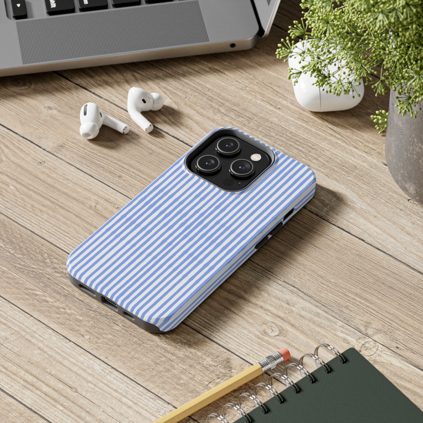 Lazy Stripe Blue / White Phone Case