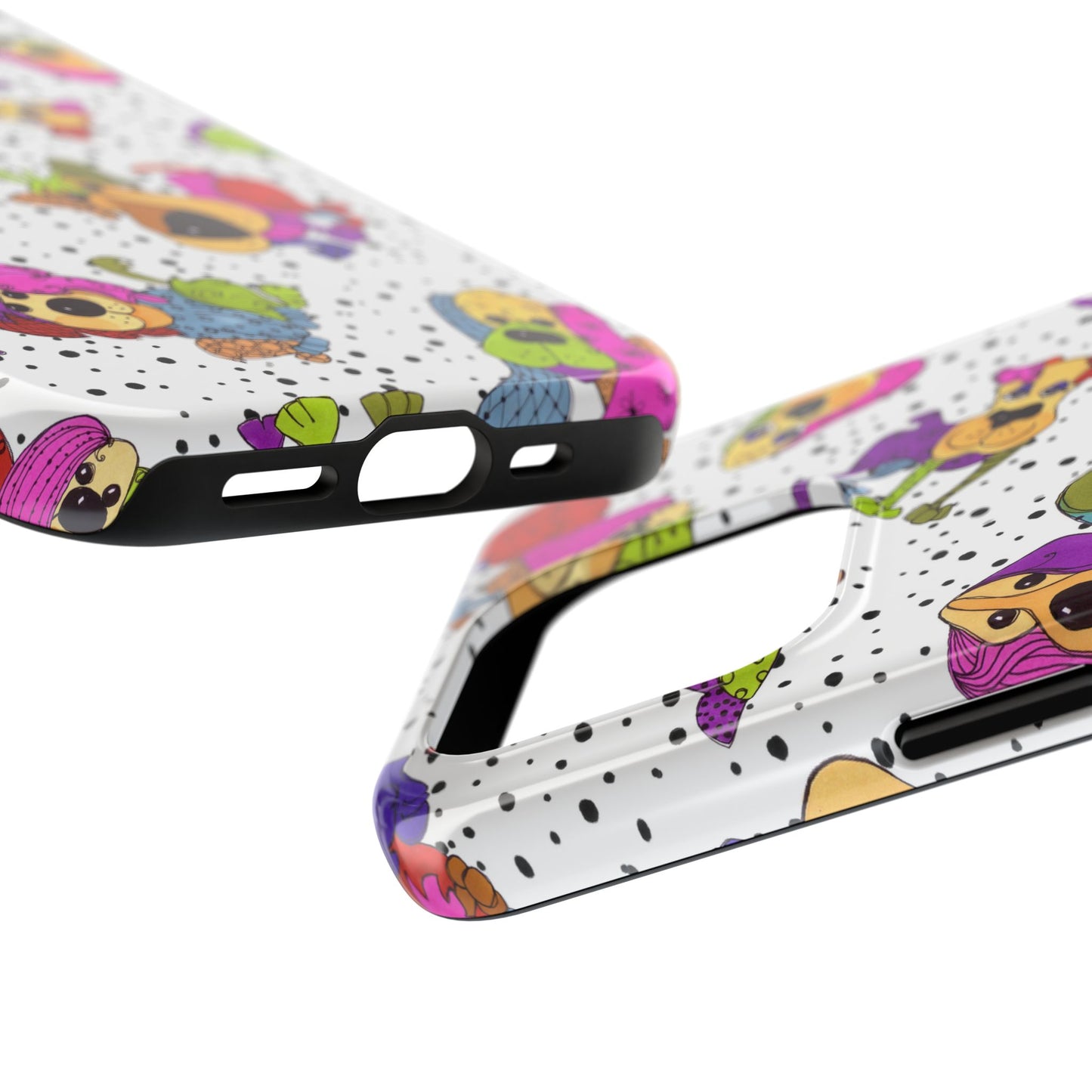 Tossed Happy Dogs White Phone Case