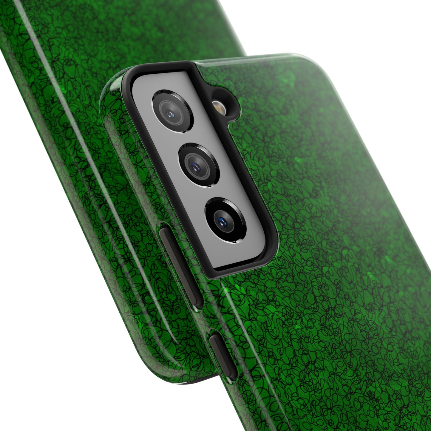 Scribble Green / Black Phone Case