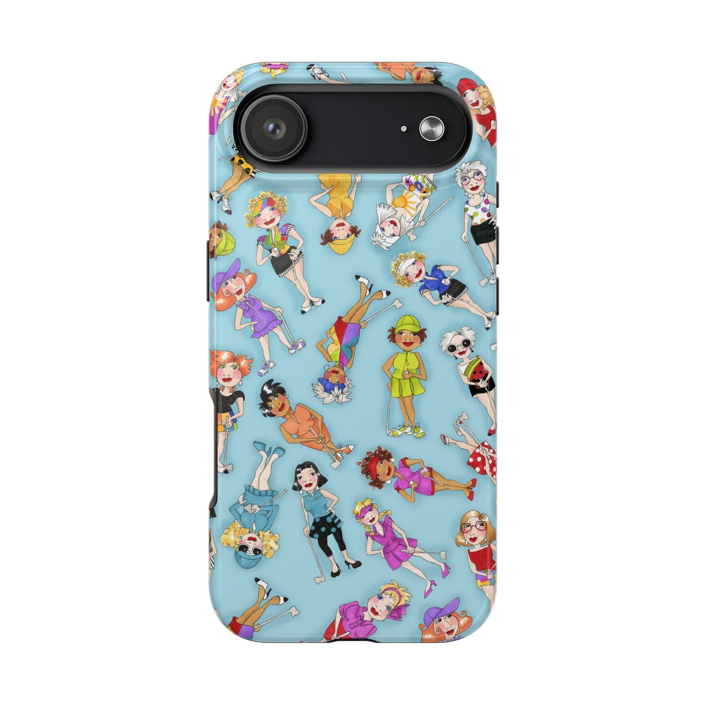 Tossed Golfer Girls Turquoise Phone Case