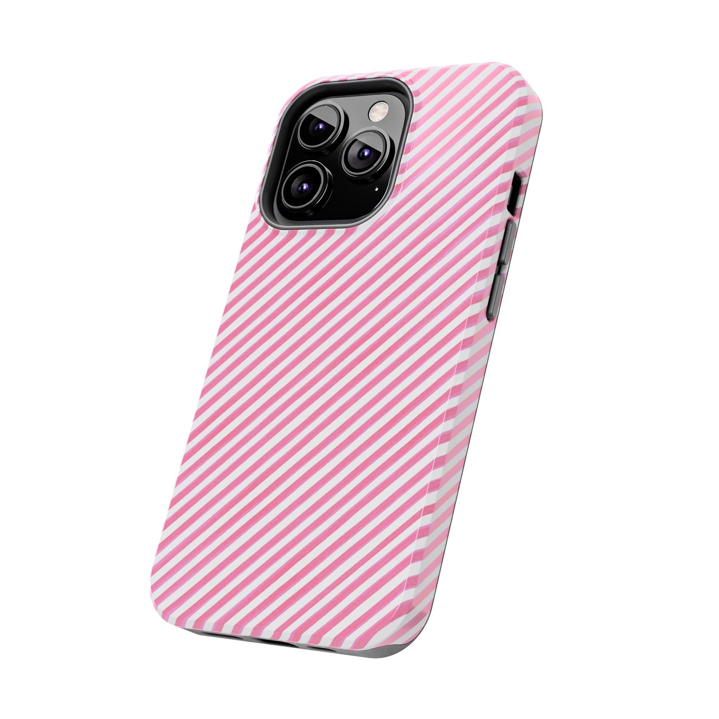 Bias Stripe Pink / White Phone Case