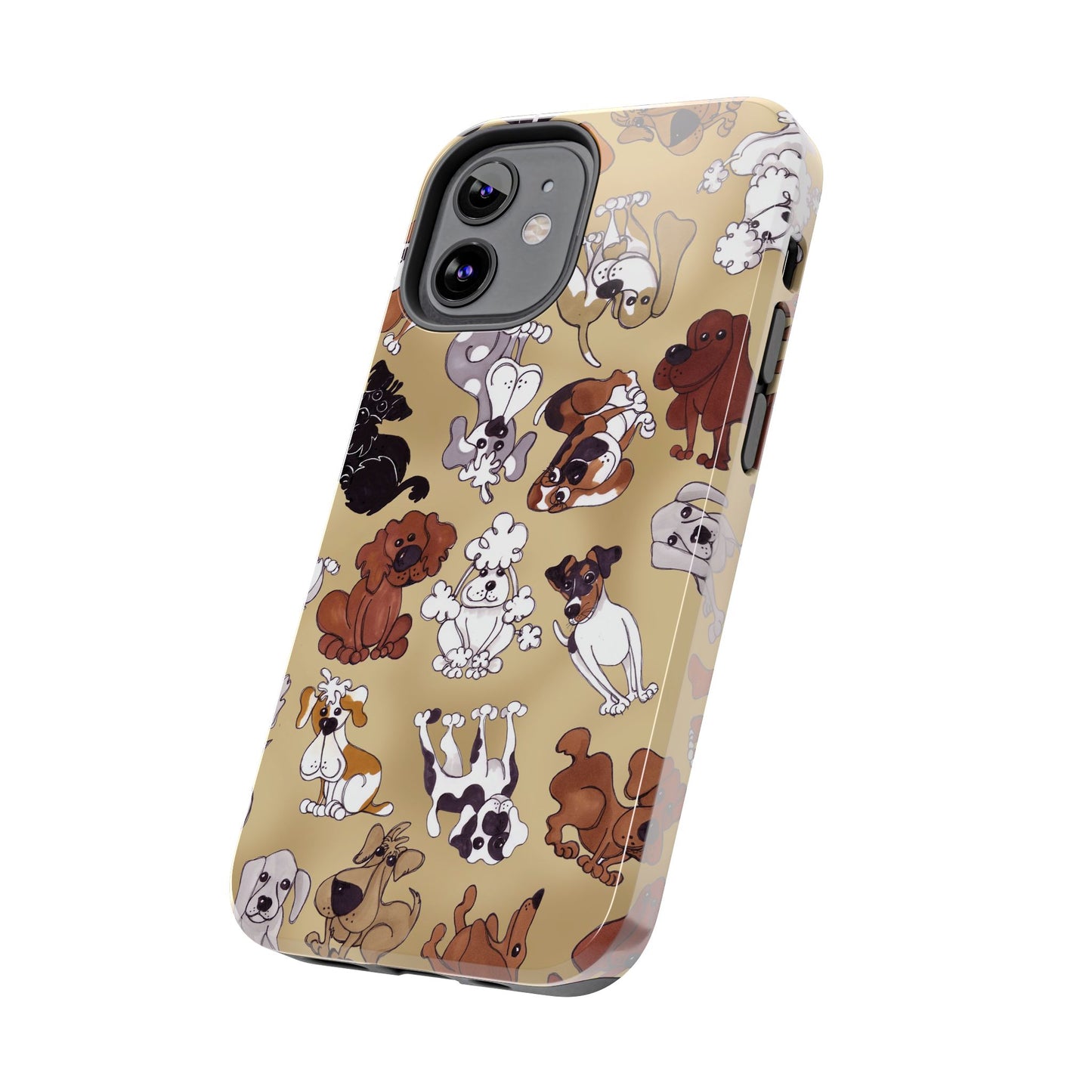 Tossed Doggies Tan Phone Case