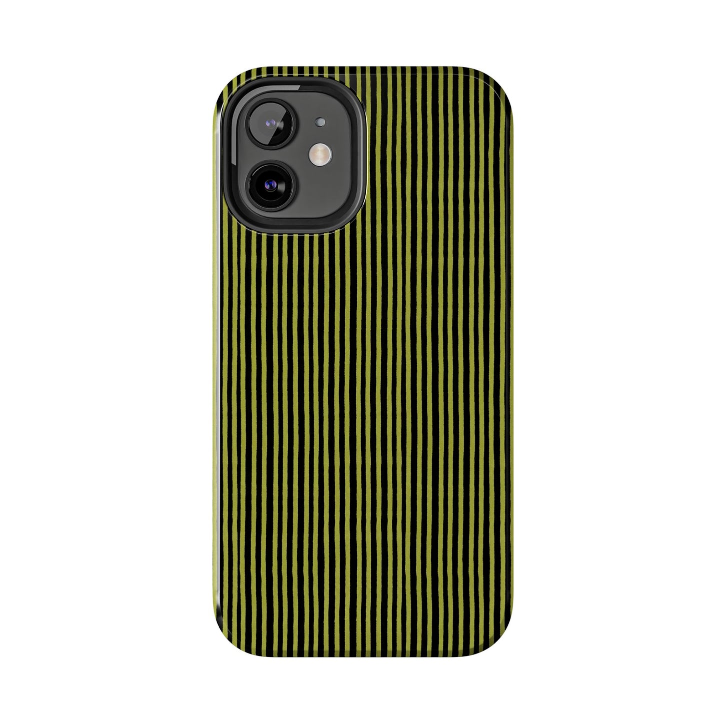Happy Stripe Green / Black Phone Case