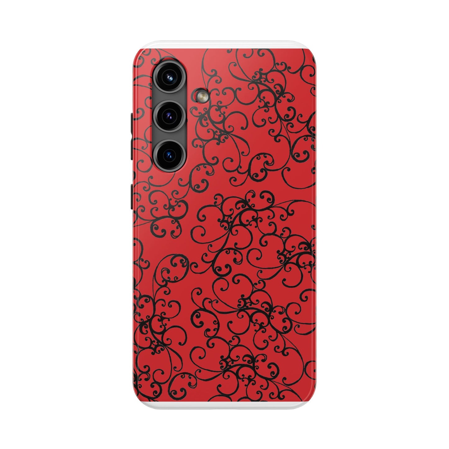 Elegant Scroll Red / Black Phone Case