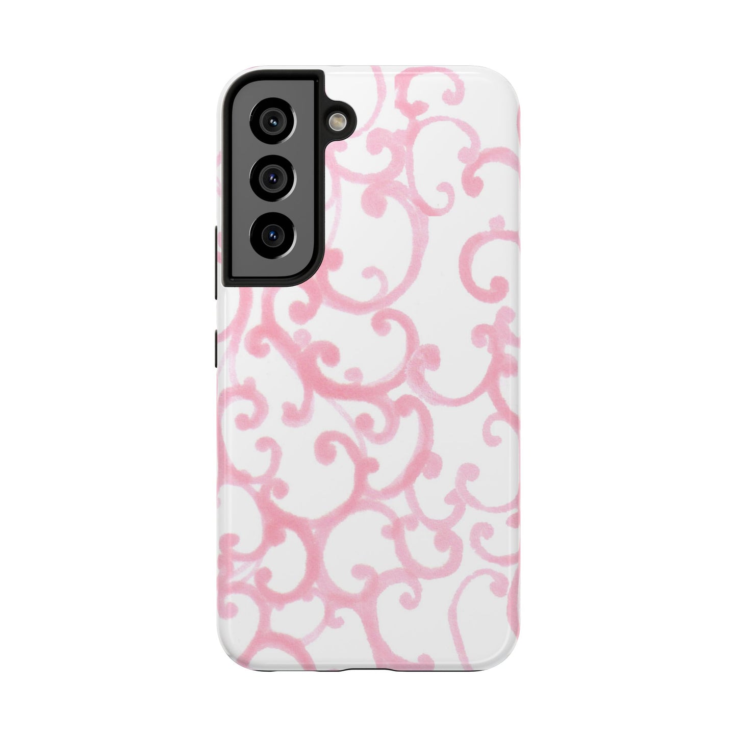 Scrollie White / Pink Phone Case