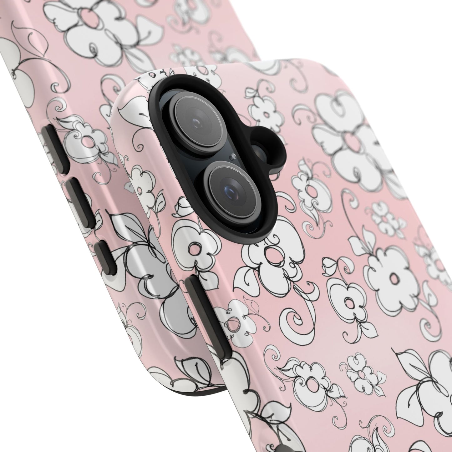 Lady Flowers Pink Sky Phone Case