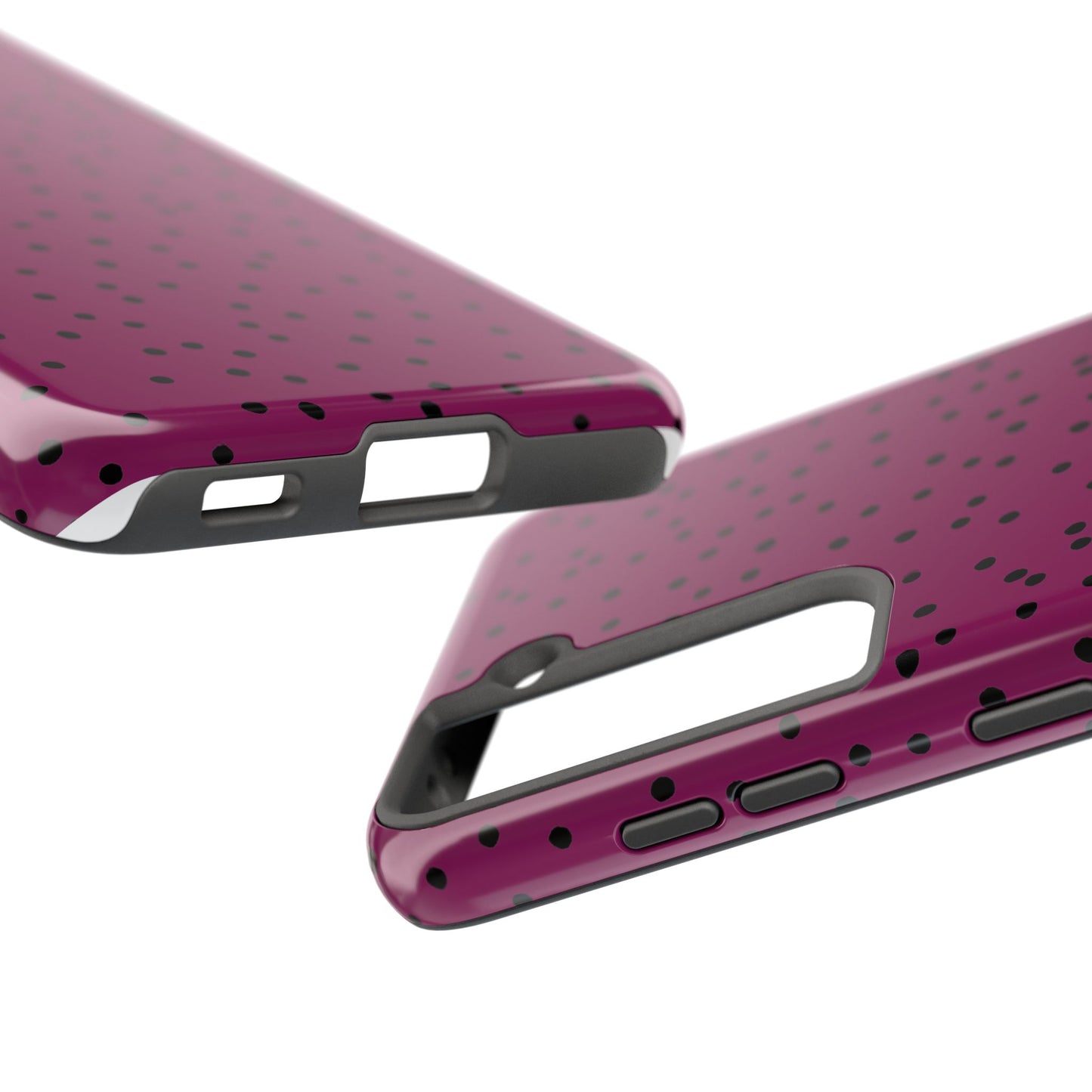 Dinky Dots Burgundy / Black Phone Case