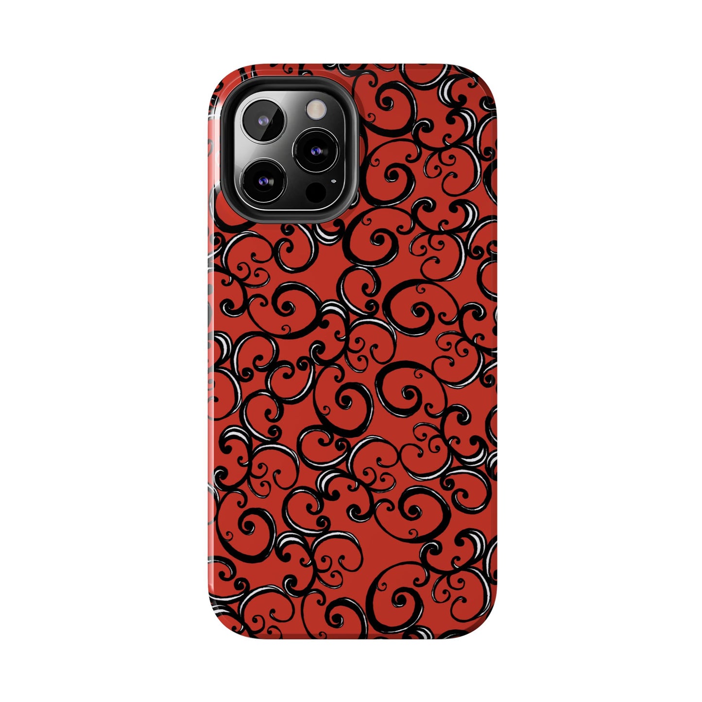 Curls Red / Black Phone Case