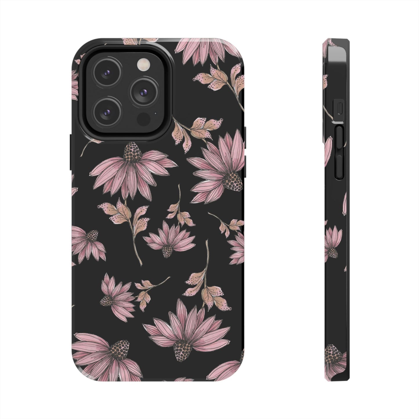 Wild Cone Flowers Black Phone Case