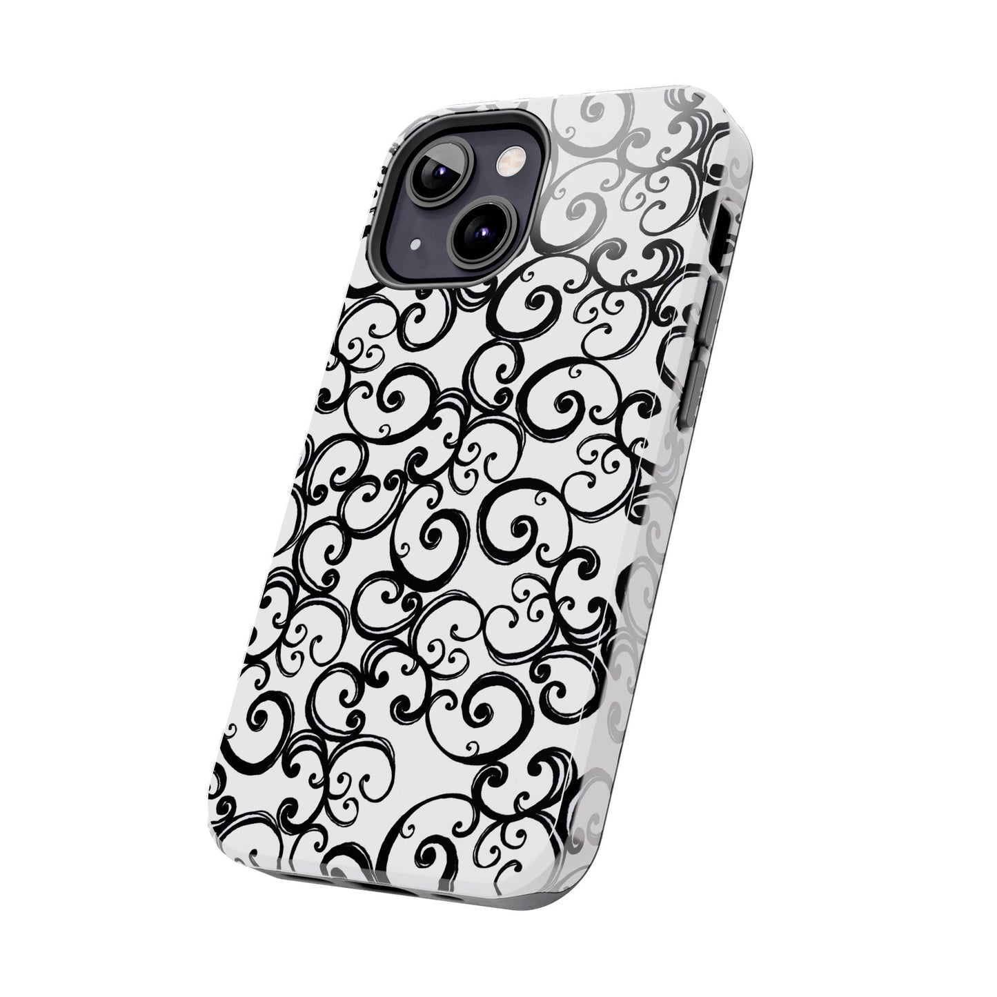 Curls White / Black Phone Case
