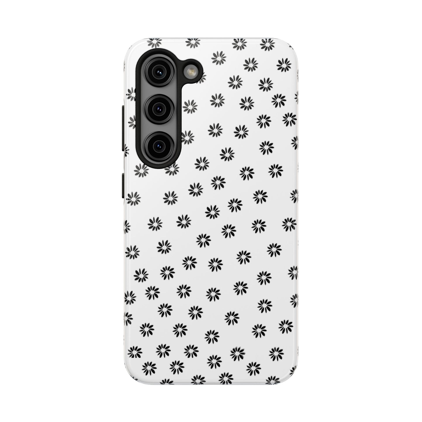 Daisy Dot White / Black Phone Case