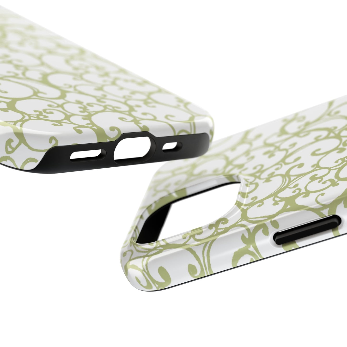 Scrollie White / Green Phone Case